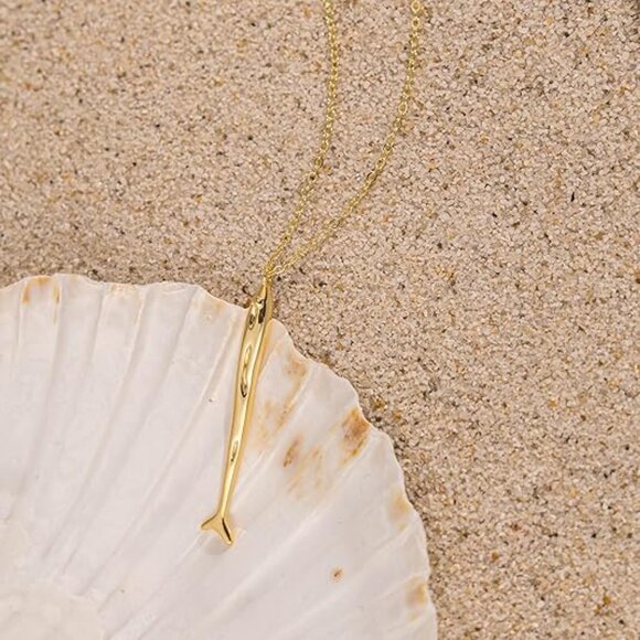 Neiman Marcus 14K Gold-Plated Fish Pendant Necklace - Picture 4 of 4